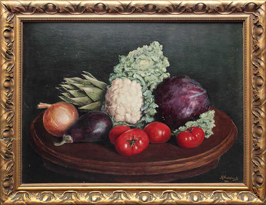 Аладжалов Н.. Натюрморт с цветной капустой и баклажаном 